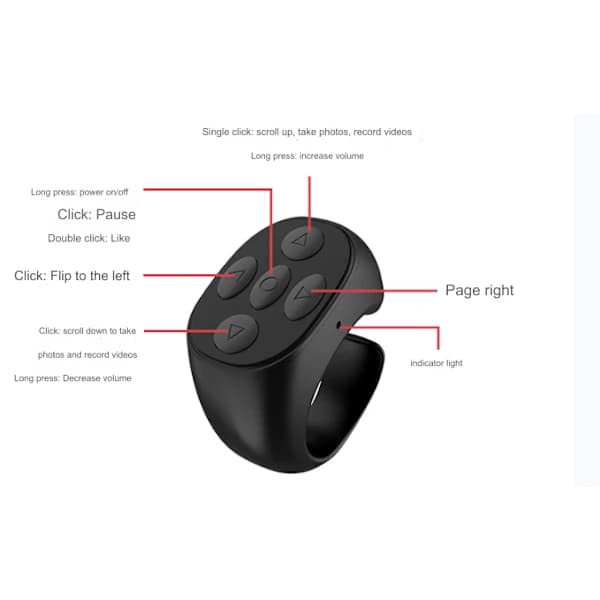 Wireless Bluetooth Mobile Page Control Douyin Remote Control Black