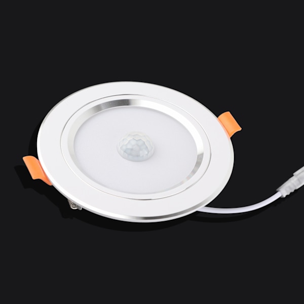 9W 18-LED Infrarød Sensor Taklampe med Kald Hvit Lys - Menneskekropps Induksjon Downlight