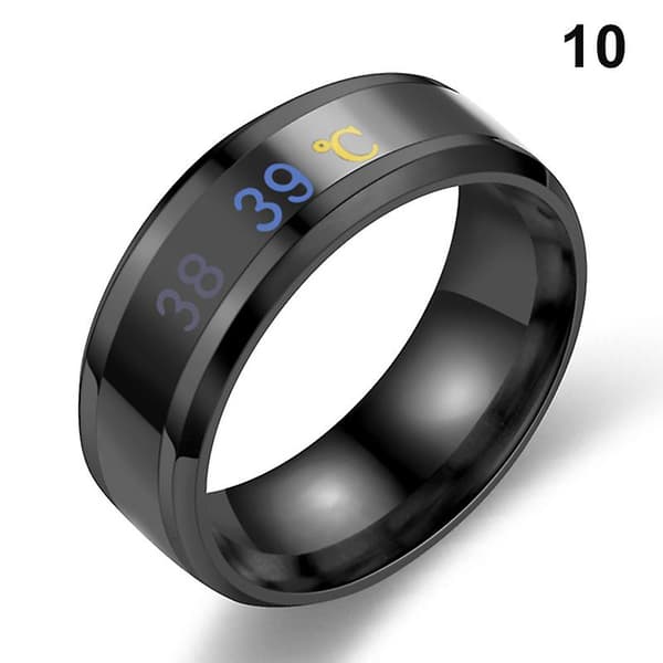 Smart Sensor Kropstemperatur Ring Rustfrit Stål Mode Display Realtids Temperatur Test Fingerring Unisex Rose Gold 7