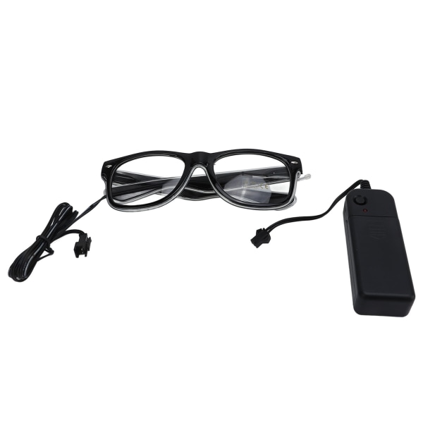EL självlysande glasögon 3 ljuslägen LED lysande glasögon Blinkande LED lysande glasögon för festivaler Nattklubbar Clear Blue- W
