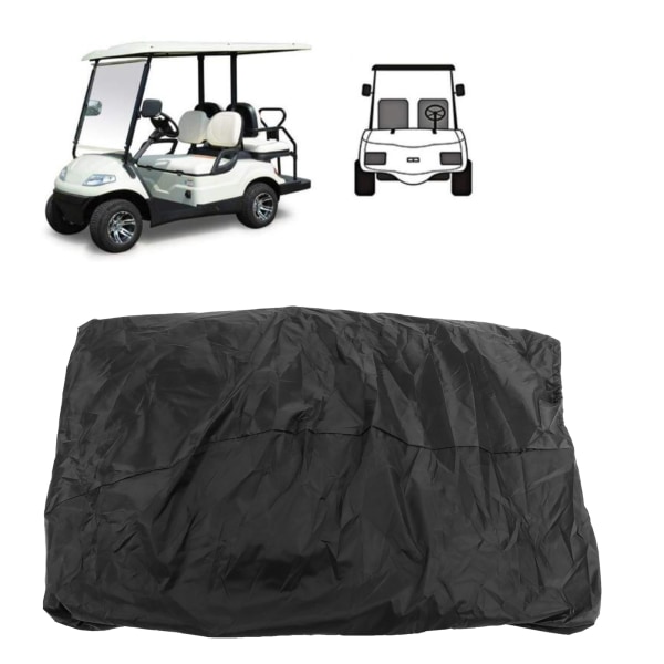Seater Golf Cart Cover Protector Outdoor Vanntett Regntett Støvtrekk Svart