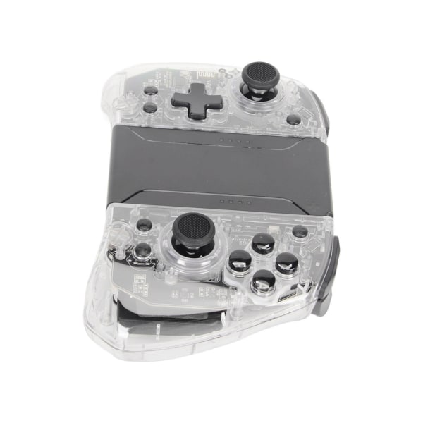 Transparent Trådløs Spillkontroll for Switch 6 Akser Gyro Dobbel Vibrasjon Turbo Funksjon RGB Lys Trådløs Spillkontroll KS41