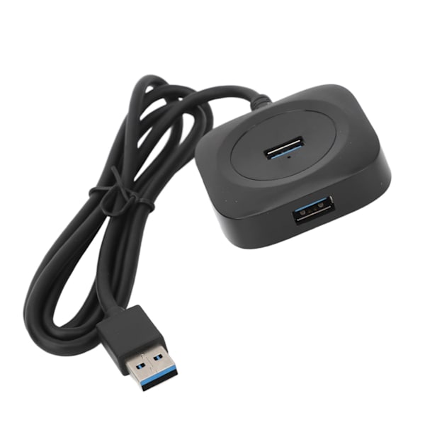 USB 3.0 Hub Svart Hög Effekt 4 Portar Samtidigt Användning Stabil Långvarig för Underhållning Kontor