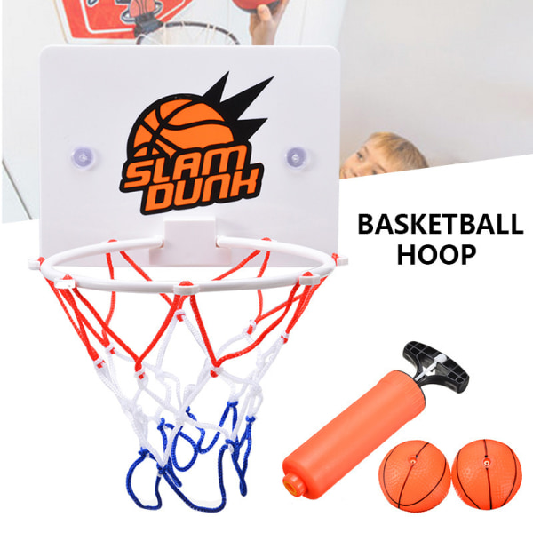Basketträleksak Hemma inomhus väggmonterad mini portabel basketkorg med boll och luftpump