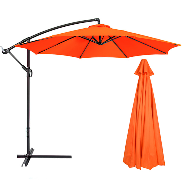 Udendørs parasol haveparasol udskiftningsparasolbetræk - ingen parasolramme orange egnet til 3 meter 8 ribben