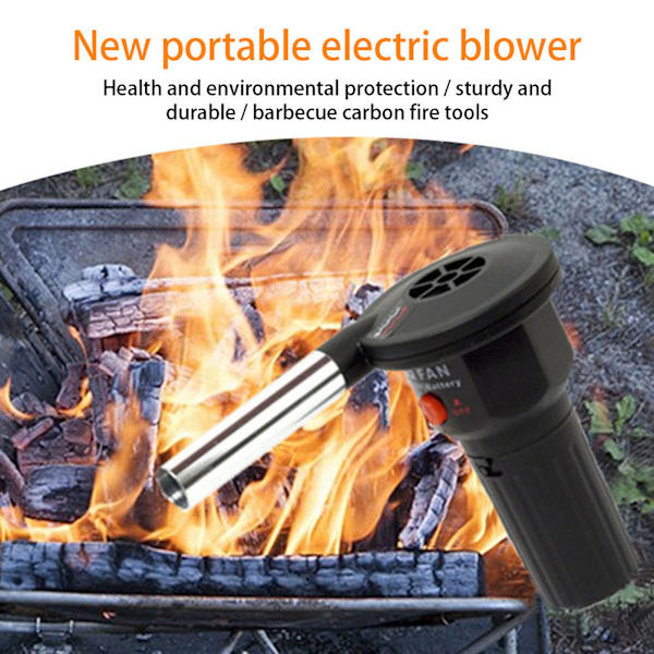 Mini Elektrisk Blåsare Bärbar Elgrillfläkt för Utomhuscamping Vandring