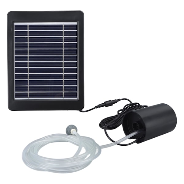 Solcelled Luftpumpe Sett 6V 4W Solcellepanel Justerbar Vinkel 3 Arbeidsmoduser Sol Oksygen Luftpumpe for Fiskedam Dam