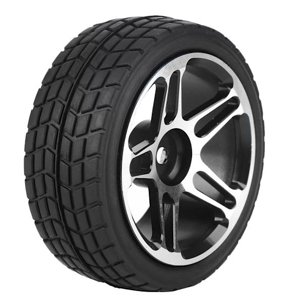 2 stk 1/10 RC Truck Gummidekk Hjul Dekk for ZD Racing På vei Bil Svart