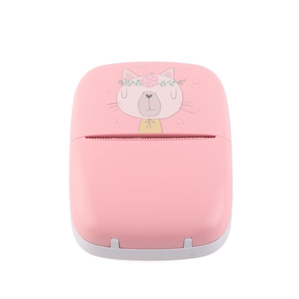 Lomme Termisk Printer Mini HD Bluetooth Blækfri Telefonprinter til Studerende Pink