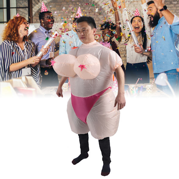 Voksen Oppustelig Stor Bryst Kvinde Kostume - Sjov Polyester Oppustelig Cosplay til Halloween Indendørs & Udendørs Fester