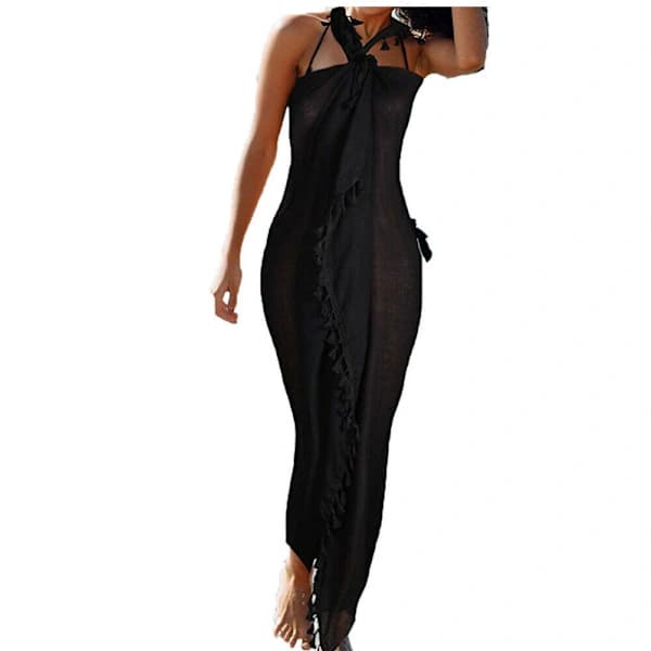 2-pack strand-sarong för damer med tofsar