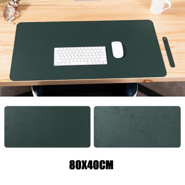Multifunksjonell stor skrivebordsmatte Sklisikker PU-skinn Tastatur Musematte Vanntett Black 120X60CM