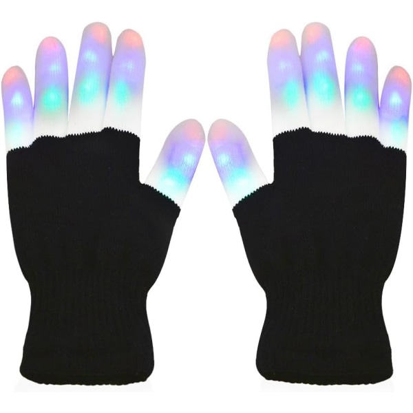 LED-glødende hansker/fargerike, LED Rave-belysning blinker/flerfarget til fest/klubb/fest/jul/løping