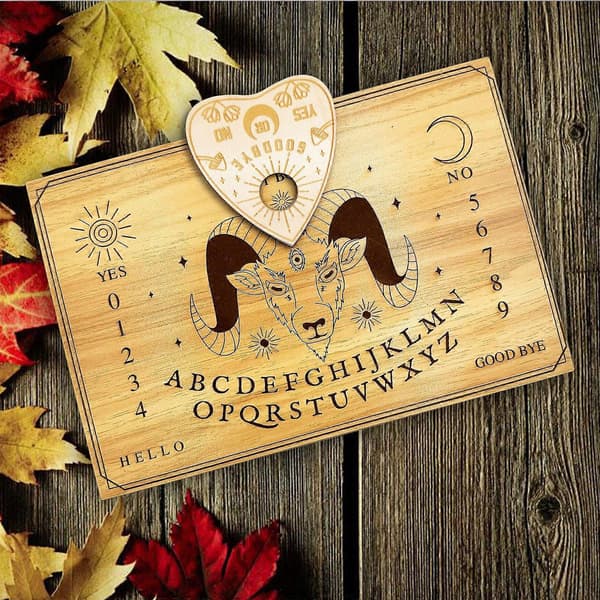 Mystically Spirits Talking Board med Planchette Wooden Spirits Board Metafysisk meldingstavle for 2 / flere spillere devil