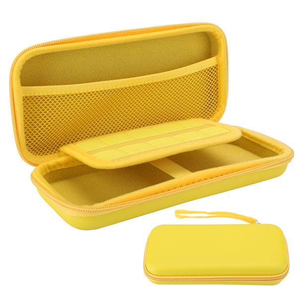 Bärbar förvaringsväska Mini Carry EVA Skyddande fodral för Nintendo Switch Lite Spelkonsol Gul