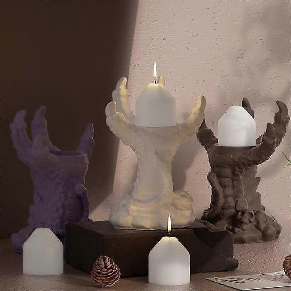 ven 3D Dragon Claw Silikonform, Demon Ghost Hand Resin Clay Lysestake Støpeform for Resin Lys