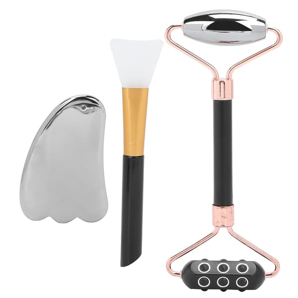 Germanium-kasvorulla Gua Sha -hierontalautasarja harjalla