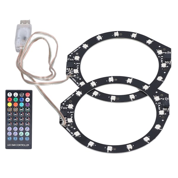 RGB LED Lysring Bluetooth Synkroniseret Musik 400 Effekter 8 Farver LED Båndlys med App Kontrol til PS5 Konsol