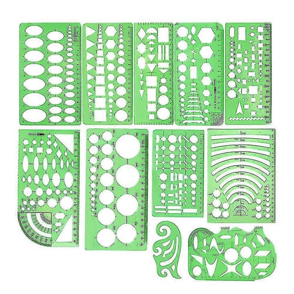 Cirkelmallar Mätning Geometrilinjal Plast Geometrisk Ritning
