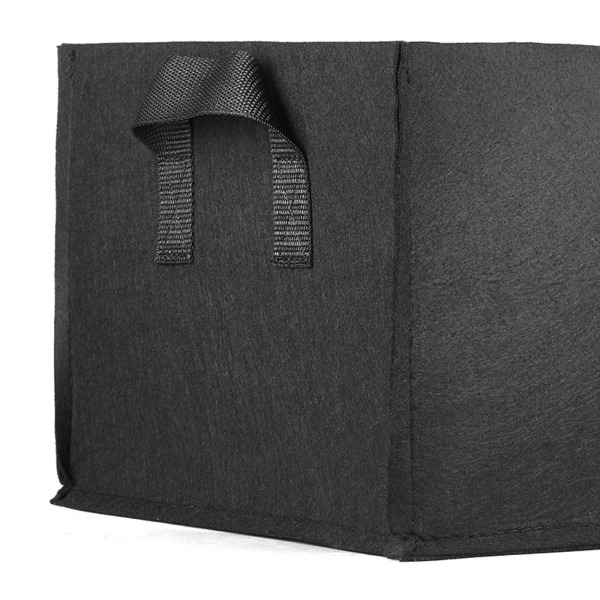 (Sort størrelse: 100*60*20cm) Stor kapacitet firkantet plantepose 300g fortykket ikke-vævet materiale