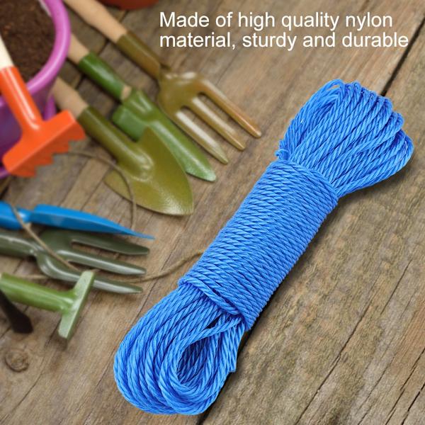 20m Nylon Reb/Line/Snøre Tøjline Have Camping Udendørs (Blå)