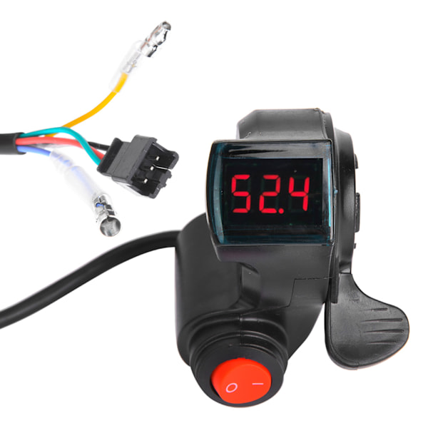 Digital LCD-display tumgasreglage med batterispänningsströmbrytare för elcyklar och fordon