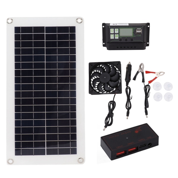 Solpanel-ventilator sæt med 30A styreenhed Polysilicium 10W 18V Bærbar solpanel-drevet ventilator