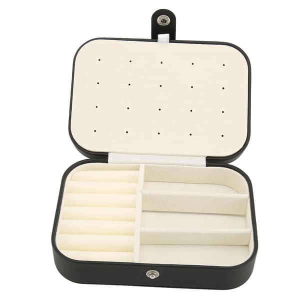 Smykkeskrin Multi Layer Rum Flip Åben Øreringe Halskæde Organizer Sort