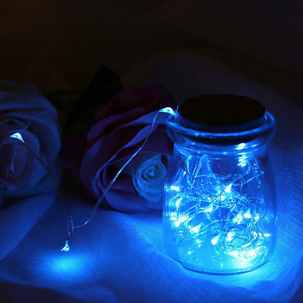 Vattentäta USB-Fairy Lights med Fjärrkontroll - 6m/19.9ft Blå LED Koppartråd