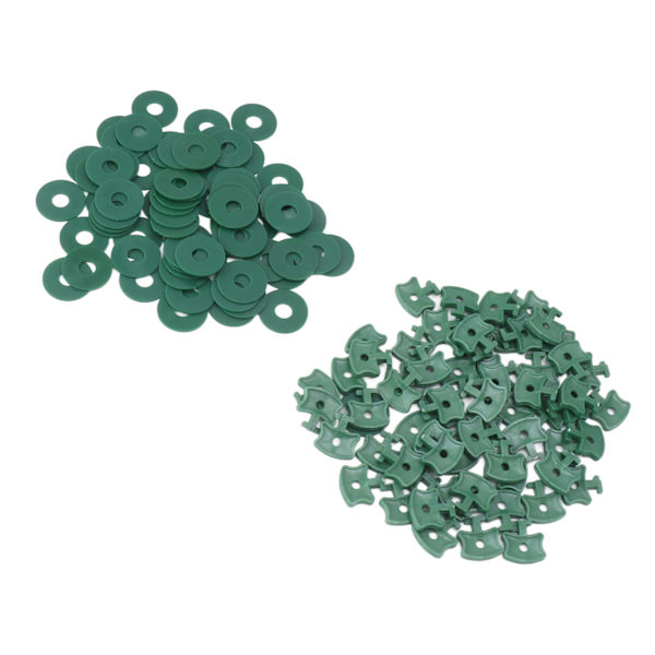 100 stk. Drivhus Twist Clips Plastik Skyggefastgørelsesclips med Skiver til Drivhusisolering Boble Net Wrap