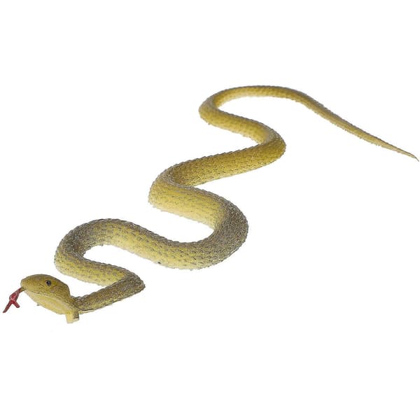 Realistic Yellow Rubber Snake Toy for Play Soft Fake Snake