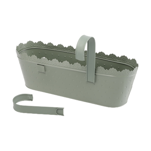(1st/grön (frostad) krok avtagbar) dubbelkrok järnblomkruka