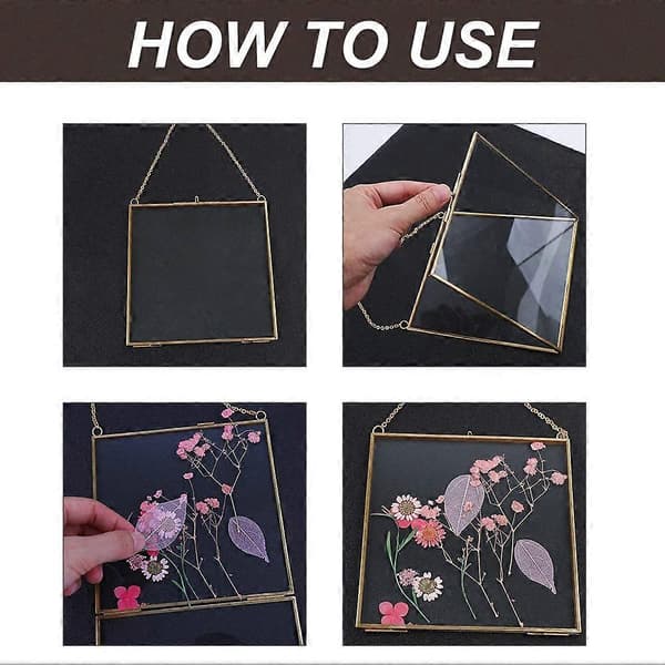 Wall-mounted glass frame for pressed flowers - Glass frame for photos, frames, cards, posters, certificates