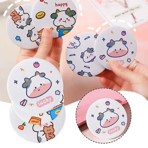 Kompakt makeupspejl High-Definition makeupspejl til udendørs rejser Candy Cow