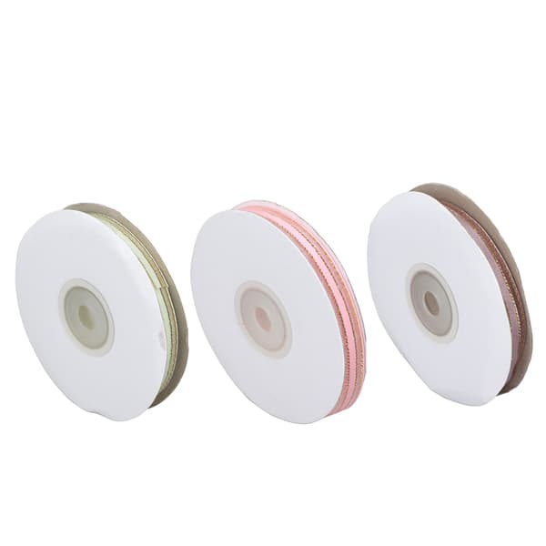 9mm Ren Satin Polyester Chiffongband 4ST Presentförpackning Dekorativ Förpackning