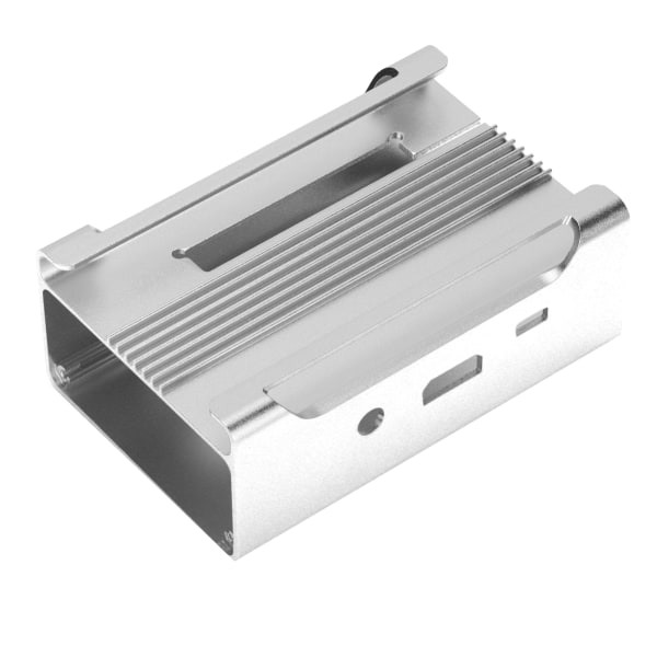 Metal Beskyttelsesetui Holdbart CNC-bearbejdet Aluminiumlegeringsetui til Raspberry Pi 3rd Sølv