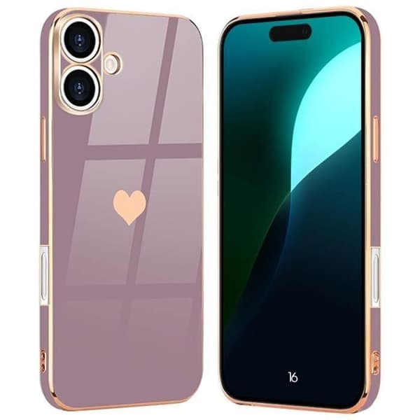 【bt02】Protective Case - Silicone - for iPhone 16 - Purple - Shockproof - Soft Lila