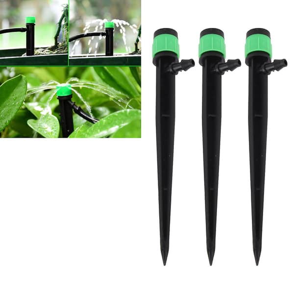 Drip Emitters 100 Pcs Adjustable 360 Degree Water Flow Drippers for Lawn Patio Bed Irrigation System