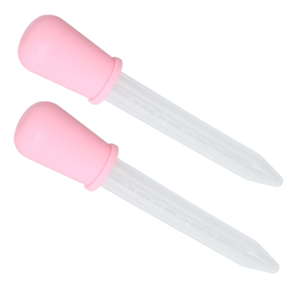 2-pakks Silikon Overførings-pipetter - Kalibrerte væskedråpere for Laboratorium & DIY Kunst (Rosa)