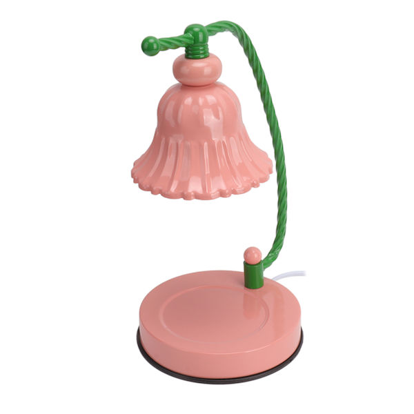 Dimbar Stearinljusvärmare med 2 Glödlampor - Rosa Smältande Ljus för Heminredning, 110-240V EU-kontakt, 220V Ljuskälla, Perfekt för Avkoppling