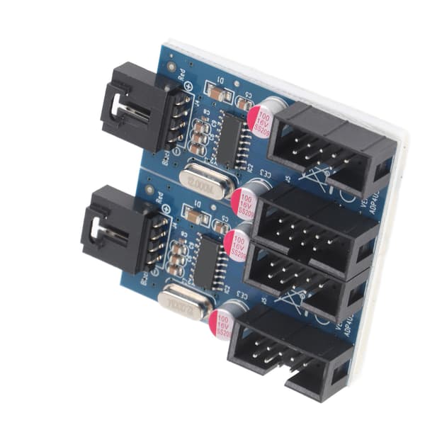 9-pin USB 2.0 1 til 4 Splitter Hovedkort Utvidelsesmodul Datatilbehør