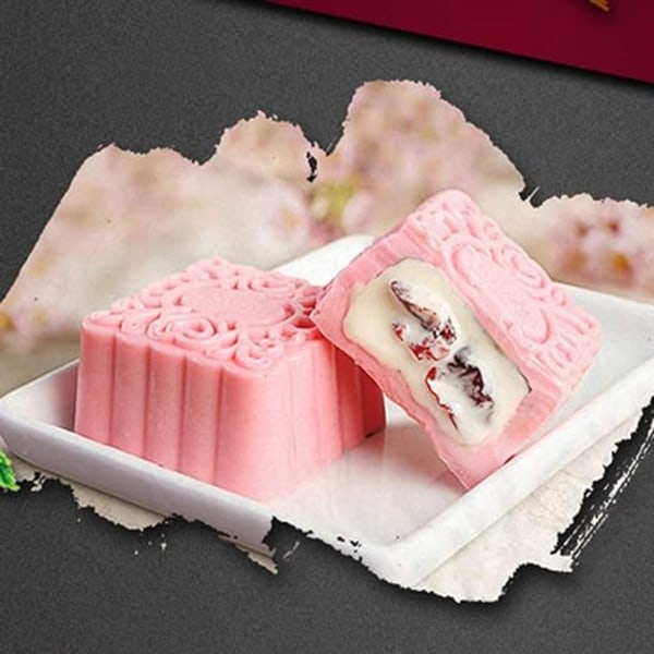 Moon Cake Form,5 Stk Orientalsk Bageform, Firkantet Blomstermønster Håndtryk Måne Cake Form 100g, Customizable Cookie Stempel Kage Dekoration Bagning - W