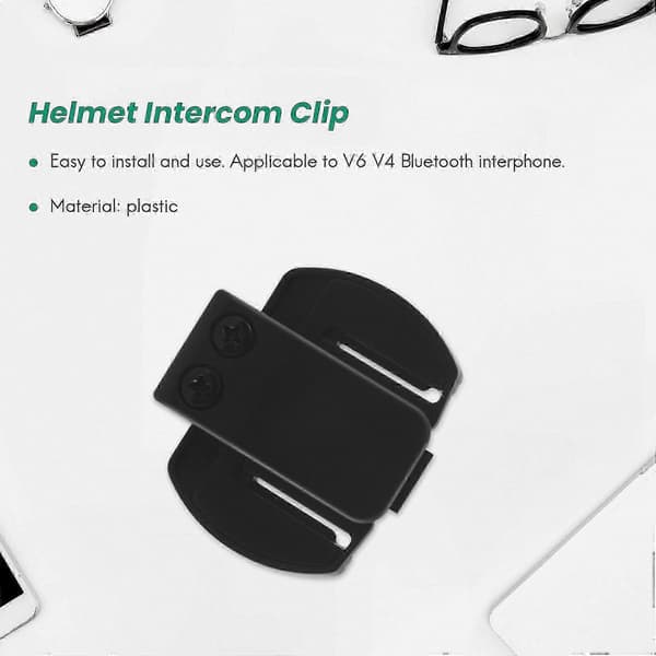 Yleiskäyttöinen moottoripyöräkypärän intercom-kiinnike Vnetphone V6 V4 V2-500c -lisävarusteille (2 kpl) black