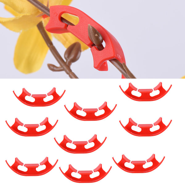 (Rød) Ny plantebøjler plastik tomatclips fast clips forstærket clips