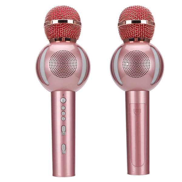 Bluetooth Trådløs Karaokemikrofon Rose Gull Multifunksjonell For Telefon