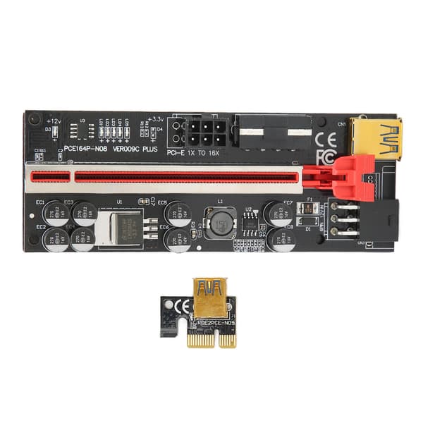 PCIe Riser-kort 1x til 16x skærmet adapter stabil forbindelse til Windows Linux
