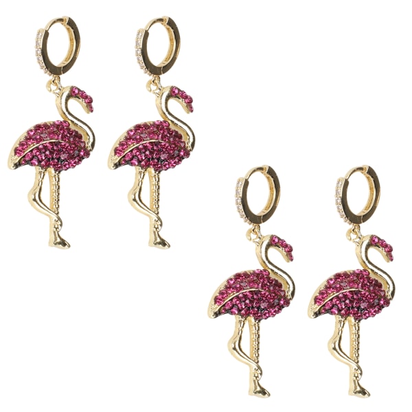 2 paria korvakoruja Diamond Flamingo Drop Dangle AllMatch Fashion Korvakoriste
