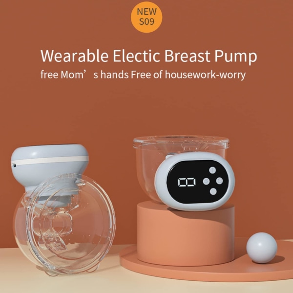 Elektrisk bröstpump 24 mm fläns, bärbar bröstpump handsfree, bärbar bröstpump med 2 lägen & 9 nivåer minnesfunktion Uppladdningsbart mjölkextrakt