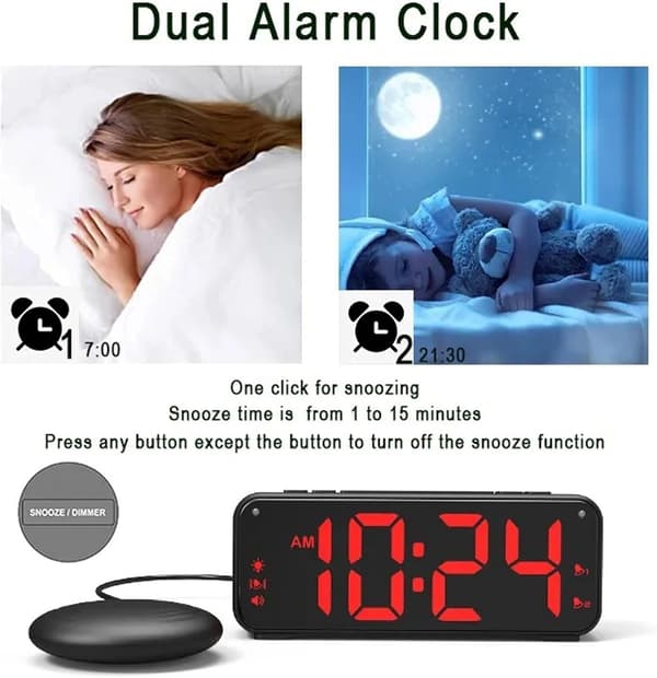 [02]This alarm clock has a very high volume and bed vibration function, making it ideal for elderly people or those who sleep heavily.