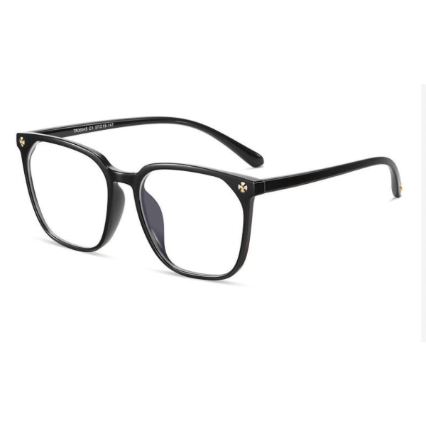 Blått lysblokkerende briller Big Sqaure Frame Briller Dataspillbriller Reduser øyebelastning Svart